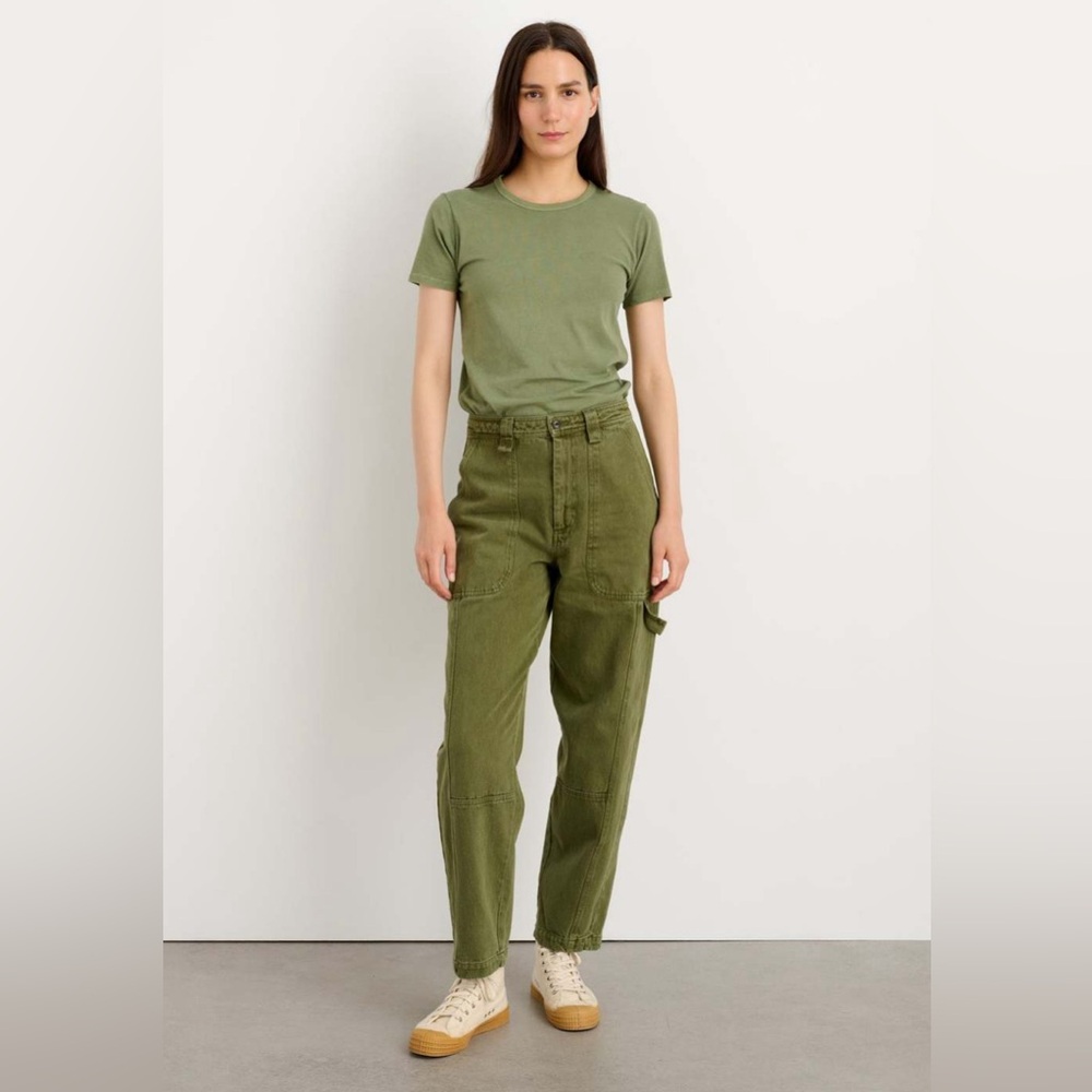 NWT Alex Mill Phoebe Pant in Upcycled Denim, Army Olive, size 25